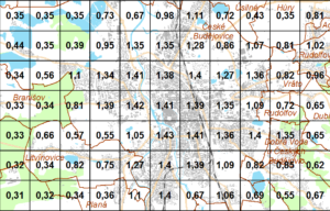 Pětileté průměry BaP 2011-2015 (limit 1,0)